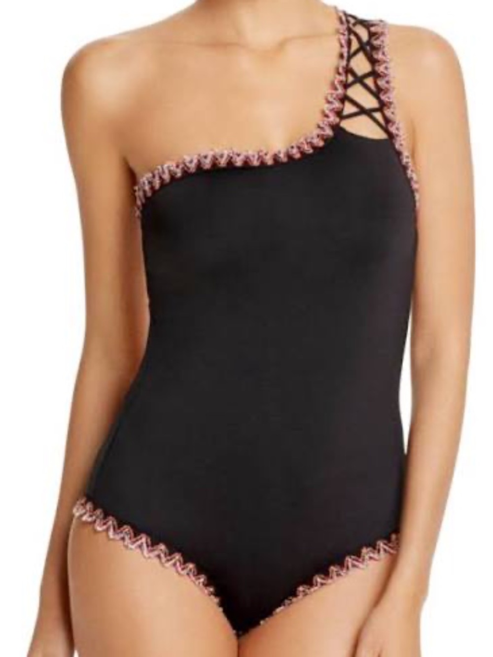 Becca Over-the-Shoulder Lattice Back Swimsuit